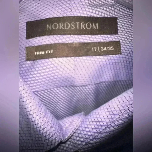 Nordstrom lavender dress shirt size 17 34/35 trim fit. EUC . - Picture 4 of 11